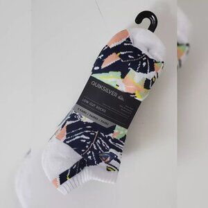 QUIKSILVER LOWCUT SOCKS MEN'S 5 PAIRS-SHOE SIZE 6-12 MULTICOLOR
